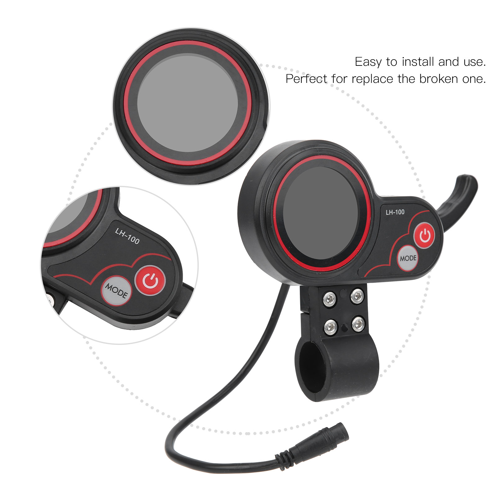 LCD-LH100 24V/36V/48V/60V E-bike Display Thumb Throttle 2 in 1 Dashboard Control Panel for Electric Bike Bicycle Scooter E-bike