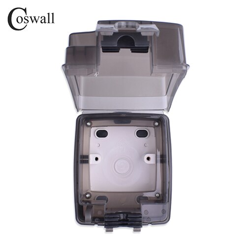 Coswall IP66 Weatherproof Waterproof Outdoor BOX Integrated Molding Box With Wall Socket 16A EU Outlet External Installation: Only Box 2