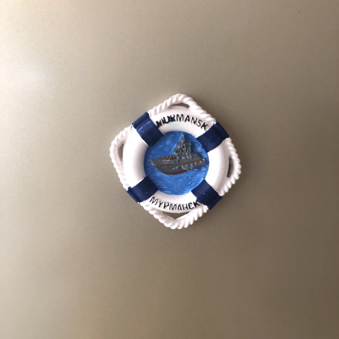 Kylskåp magnet magnetisk harts medelhavsvind fyr sjöman kapten kryssningsfartyg souvenirer kylskåp dekoration: Livboj