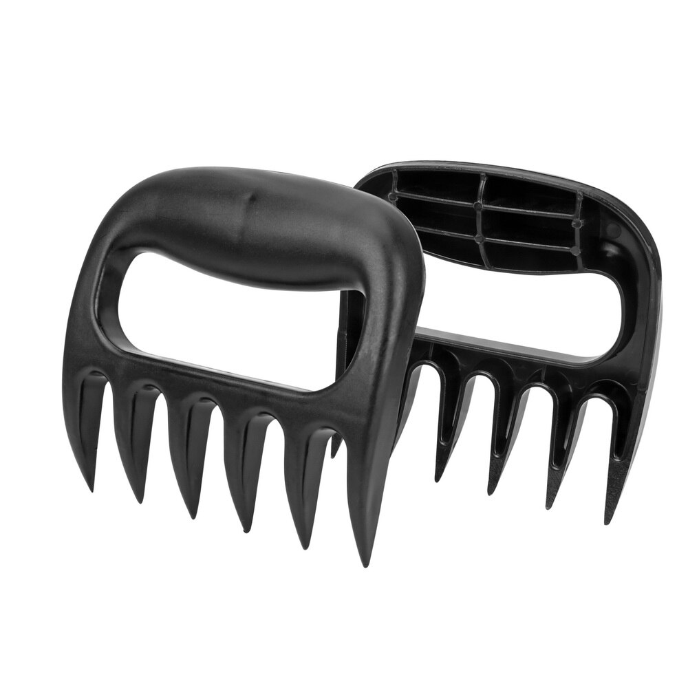 1 Pair Pull Meat Shred Pork Clamp Barbecue Tool Roasting Fork Tongs Barbecue Fork Black BBQ Set