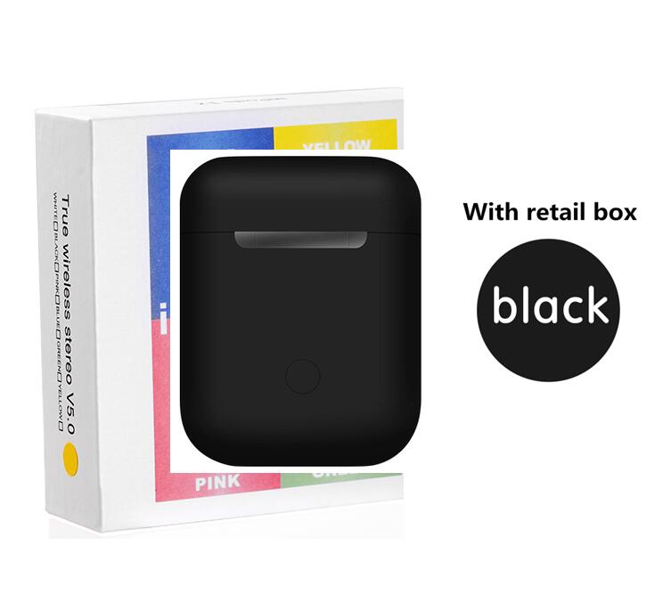 Macaron inPods 12 i12 TWS Auricolare Bluetooth Mini Cuffia Senza Fili Auricolari Bluetooth Auricolare con Box Di Ricarica Auriculars Fone: black wiht box