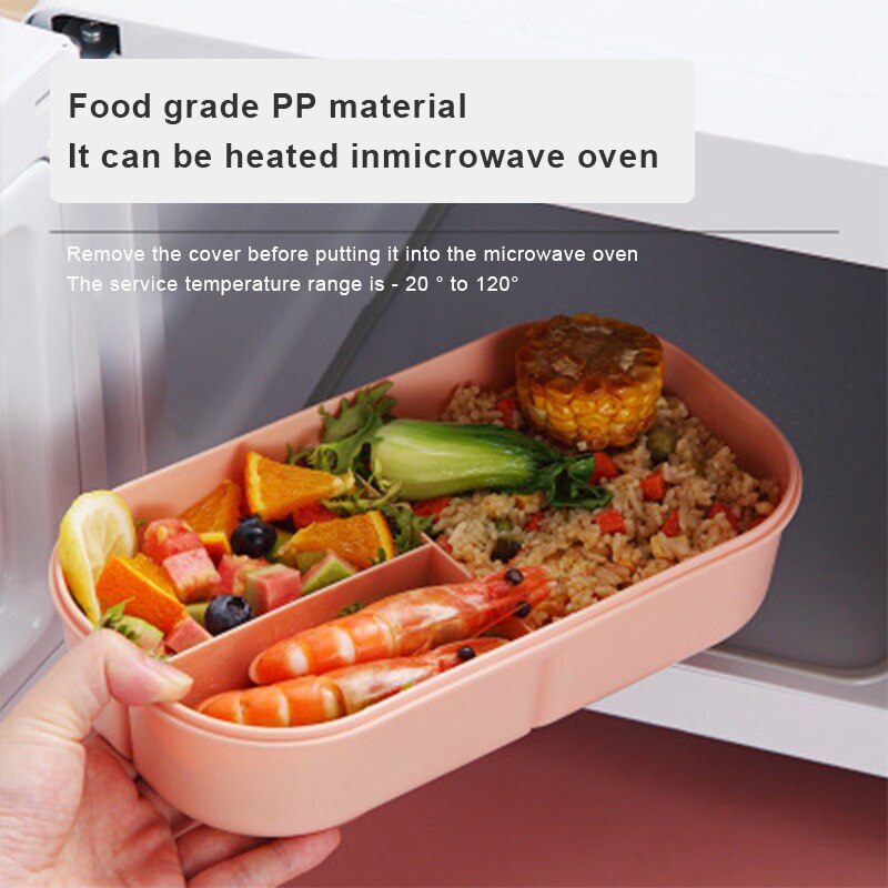 PP Food Grade Lunch Box For Kids School Office Microwae Bento Box With Compartment Tableware Leak-Proof Food Container Box