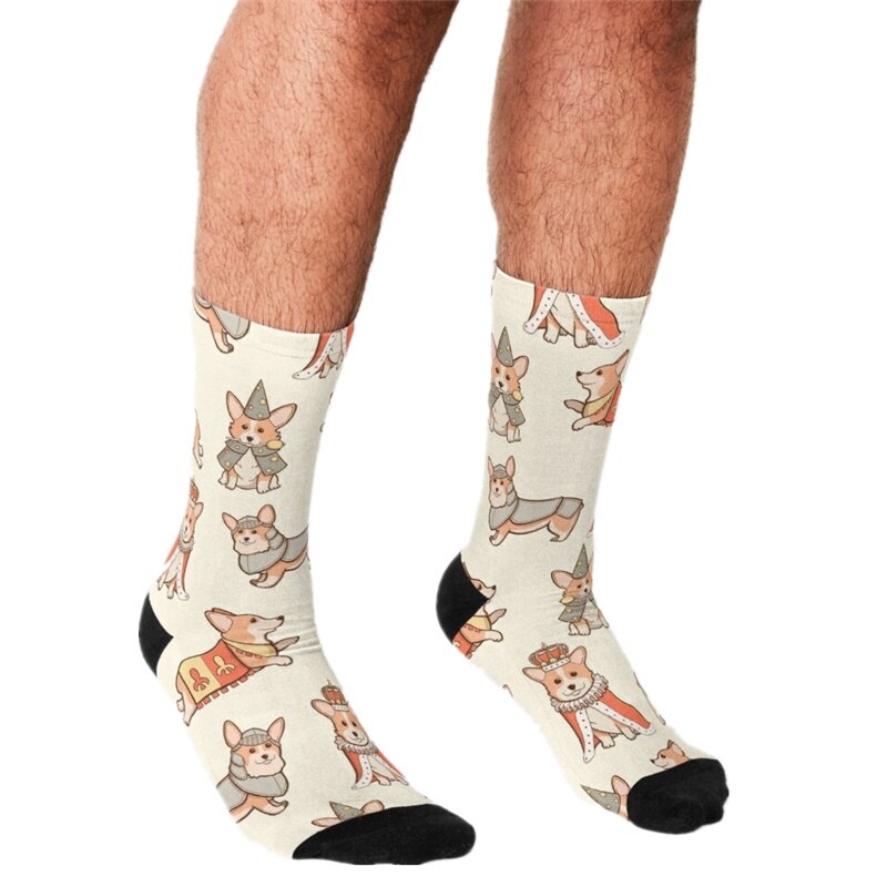 Grappige Mannen Sokken Maan Glow Night Strand Gedrukt Hip Hop Mannen Gelukkig Sokken Leuke Jongens Street Style Crazy sokken Voor Mannen: W88