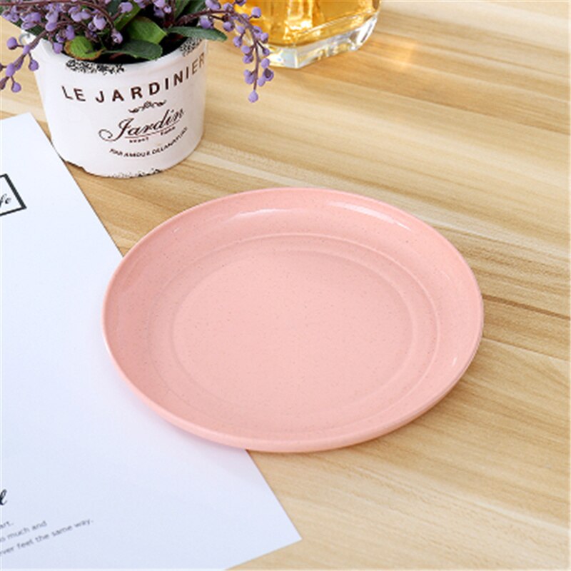 4pc Wheat Straw Plates Home Plate Set Bone Dish Dessert Plate Kitchen Accessories Tableware Plates Serving Dishes.75z