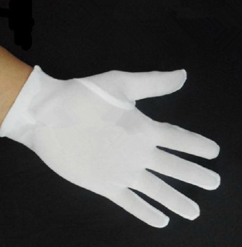 1 par de guantes de poliéster y algodón blancos de grosor medio, guantes sanitarios de laboratorio para el hogar, Herramientas de limpieza multiuso