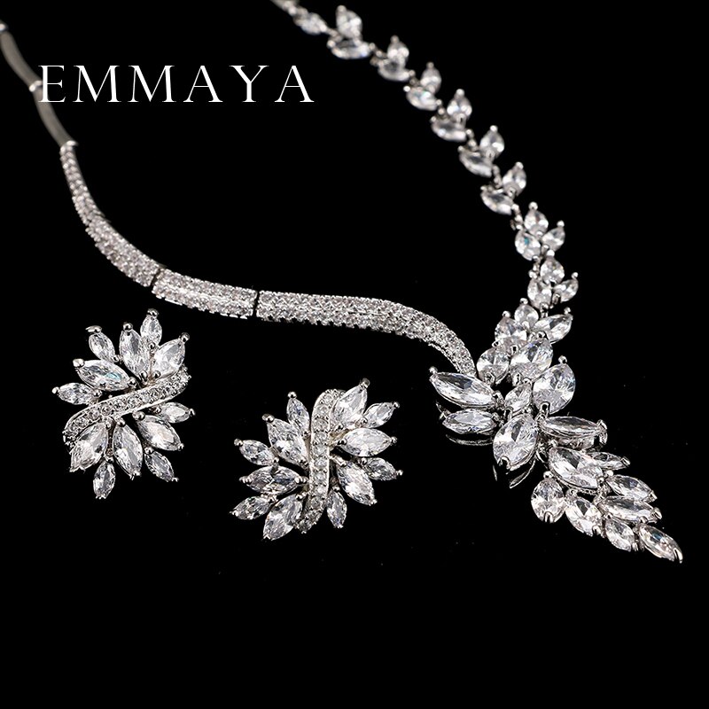 Emmaya Neue Einzigartige Halsband Halskette Zucht Ohrringe Braut Schmuck setzt Hochzeit Zubehör