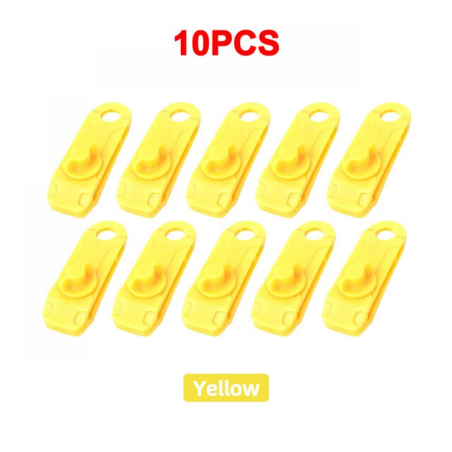 1/5/8/10Pcs Tarpaulin Clip Awning Tent Clamp Canopy Lashing Buckle Jaw Grip Outdoor Camping Hook Anchor Windproof Rope Barb: 10 PCS yellow