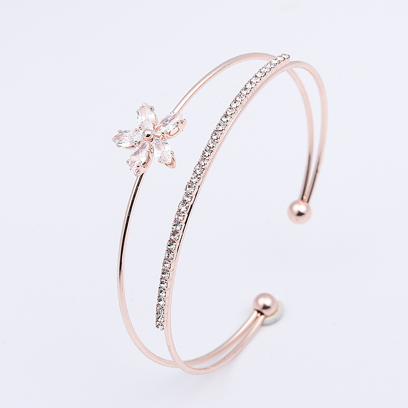 Trendy Knot Charm Bracelets Bangles Feather Heart Love Bangles for Women Rose Gold Jewelry Open Cuff Pulseiras Party