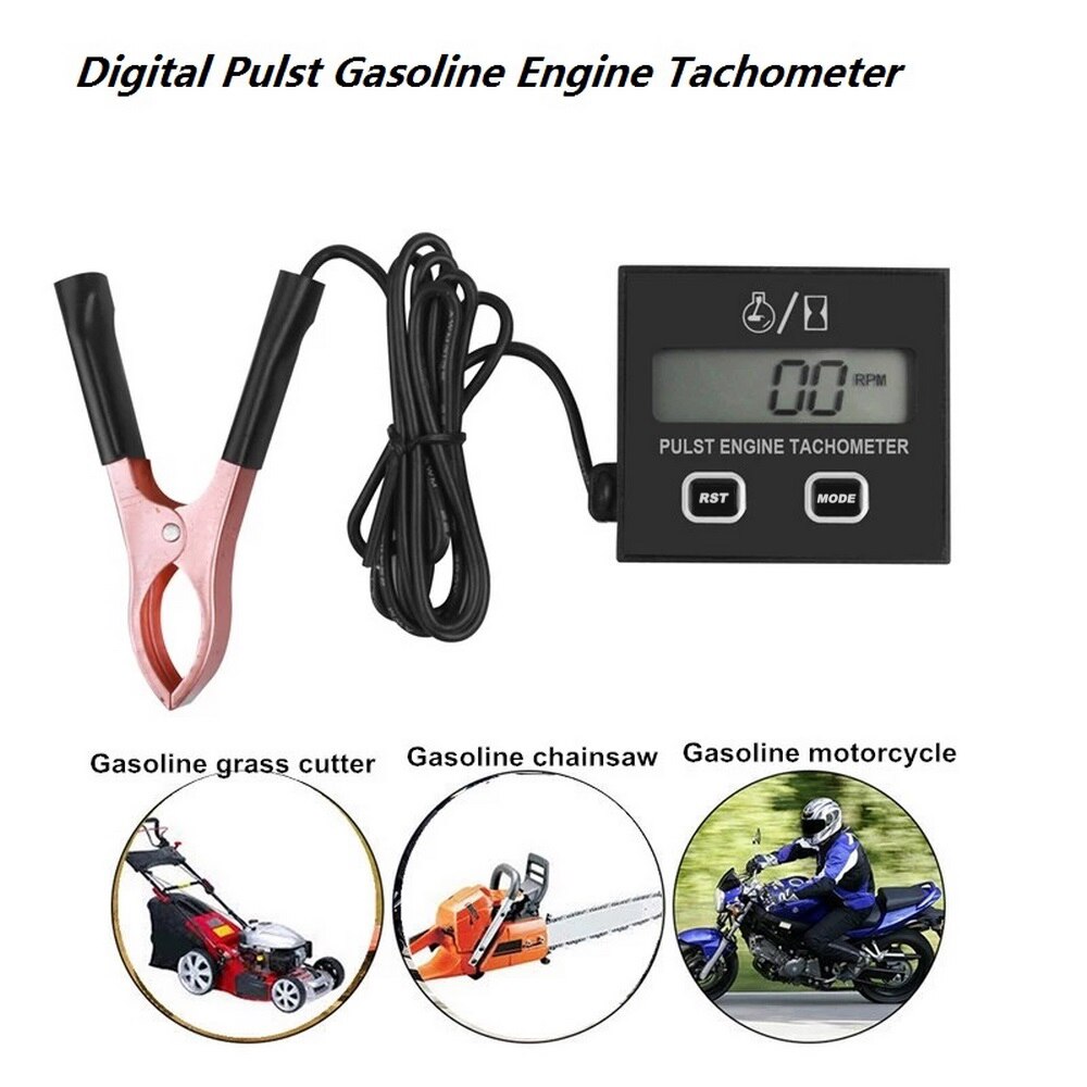 Digital Engine Tachometer Pressure Gauge Engine Speed RPM Liquid Crystal Display for Motorcycle Engine Stroke Engine Car Boat