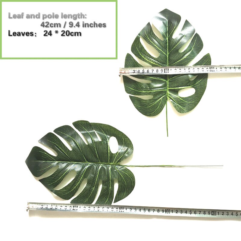 Plantas artificiales, accesorios de arreglo decorativos de hojas verdes, Palma floral, Palma de La Palma, hojas de palma, Monstera, decoración para el hogar y la boda: 1pc palm tree Leaves