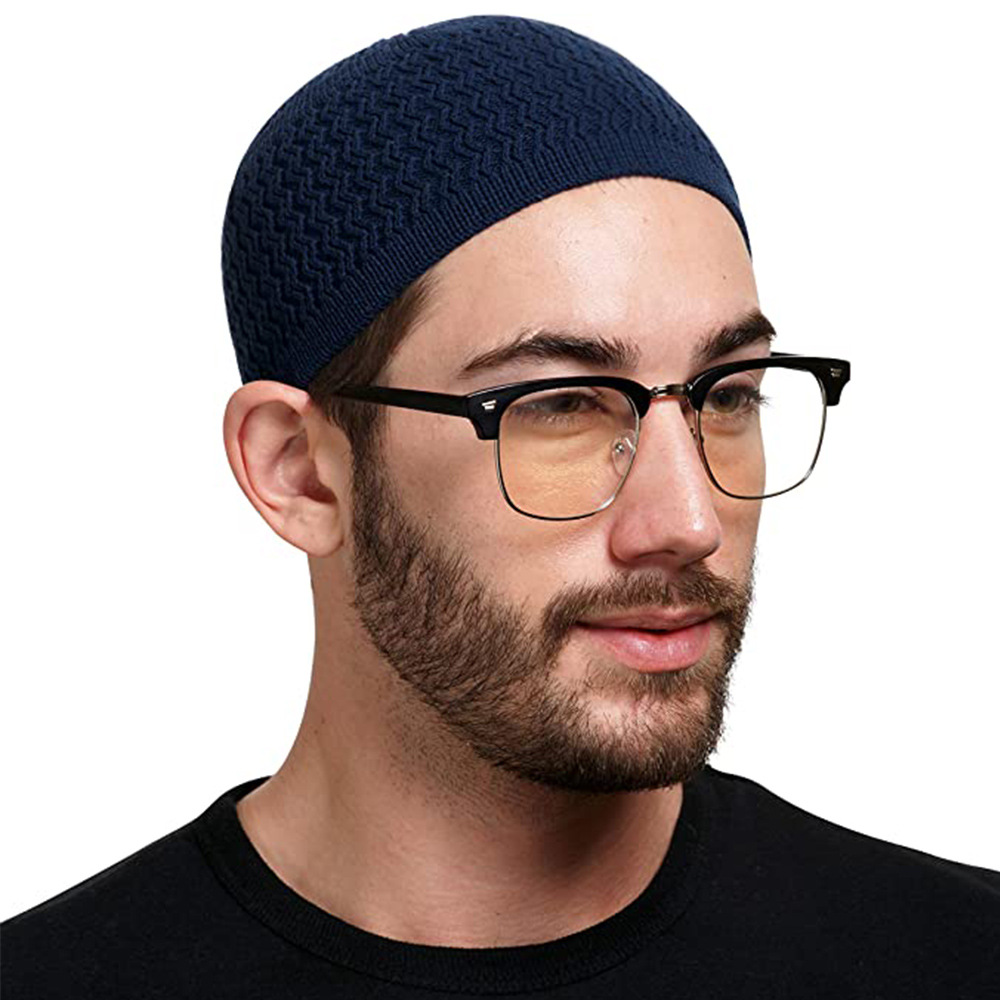 Hiver tricoté hommes musulmans chapeaux de prière unisexe bonnets casquette islamique Ramadan juif kippa Homme chapeau hommes Wrap tête casquettes
