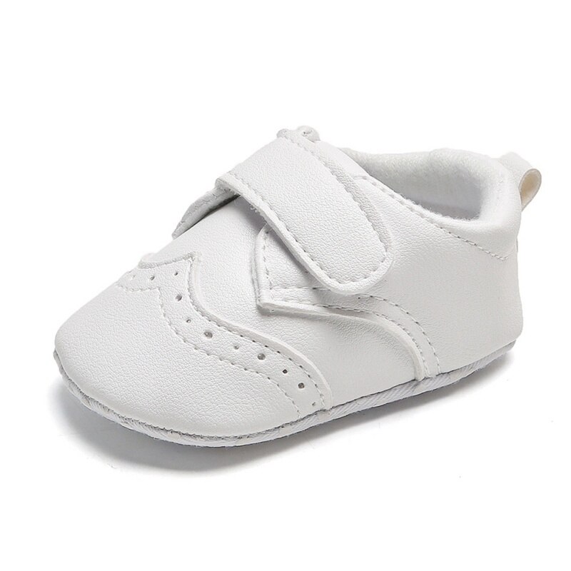 Småbørn sko vinter børn baby drenge sko hvide småbørn første vandrere børn pu læder sko: C / 13-18 måneder