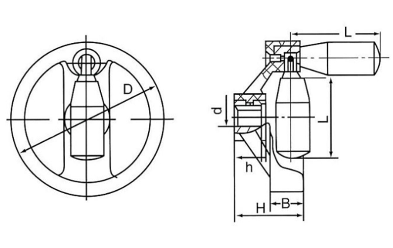 Universal Machine Part Bakelite Hand Wheel Internal Corrugated Handwheel For Lathe Milling Machine