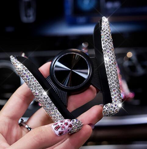 Krystall rhinestones universell bil telefonholder til iphone smarttelefon mobiltelefon auto holder stativ luftventil telefonholder: 05
