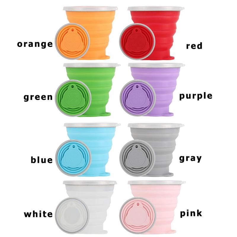 270mL Portatile Pieghevole Del Silicone Tazza di Corsa Esterna di Campeggio di Picnic Retrattile Ultra-sottile Tazza di Bere Pieghevole Tazze di Acqua