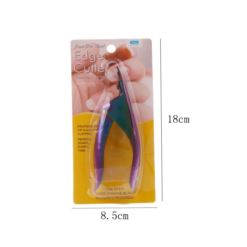 1Pc Roestvrij Staal Kleur Titanium U Vorm Valse Nagelknipper Franse Nail Tip Cutter Nail Gereedschap Nail Benodigdheden Voor professionals