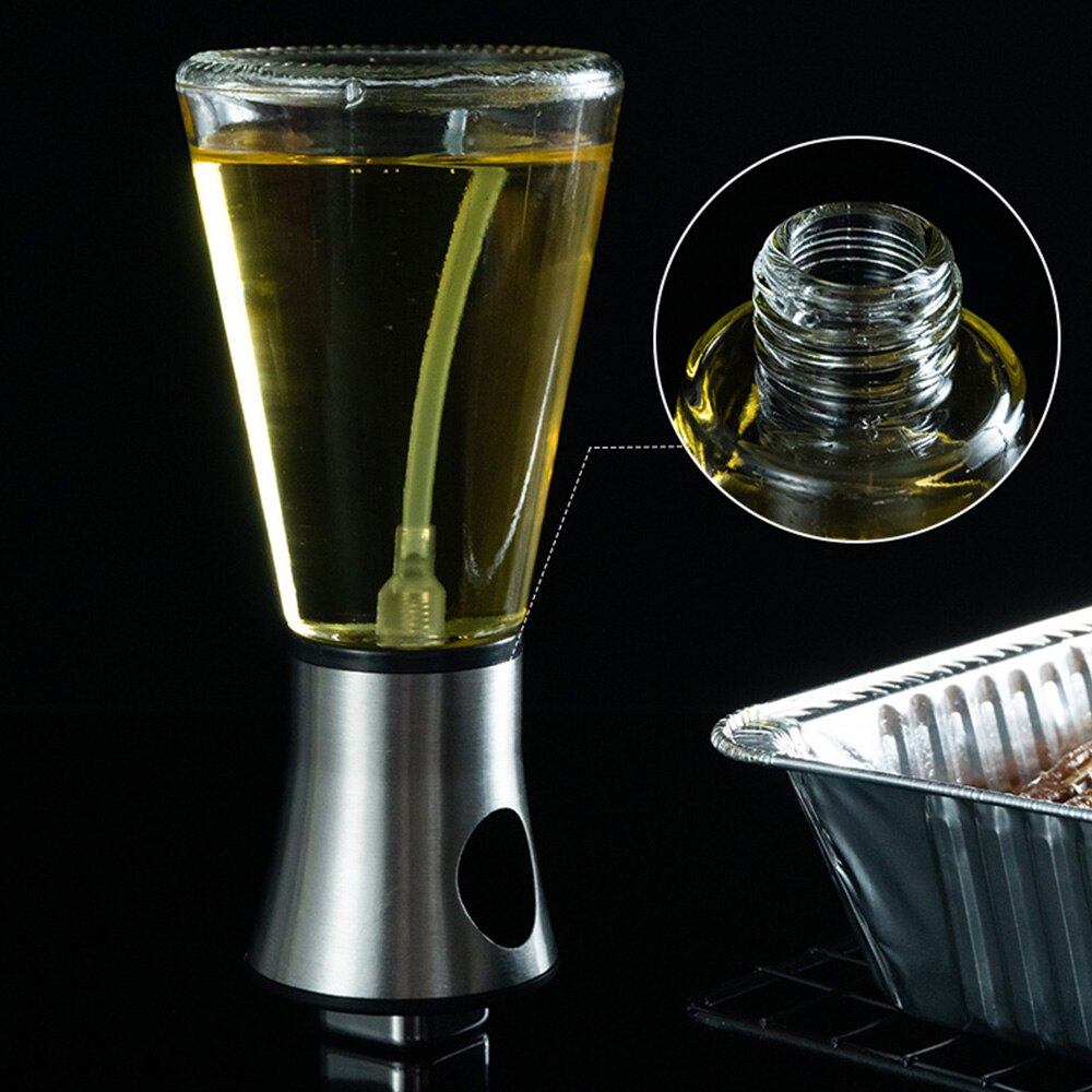 304 Stainless Steel Oil Sprayer 200ml Refillable Olive Oil Dispenser Bottle Sprayer For BBQ Grilling Roasting