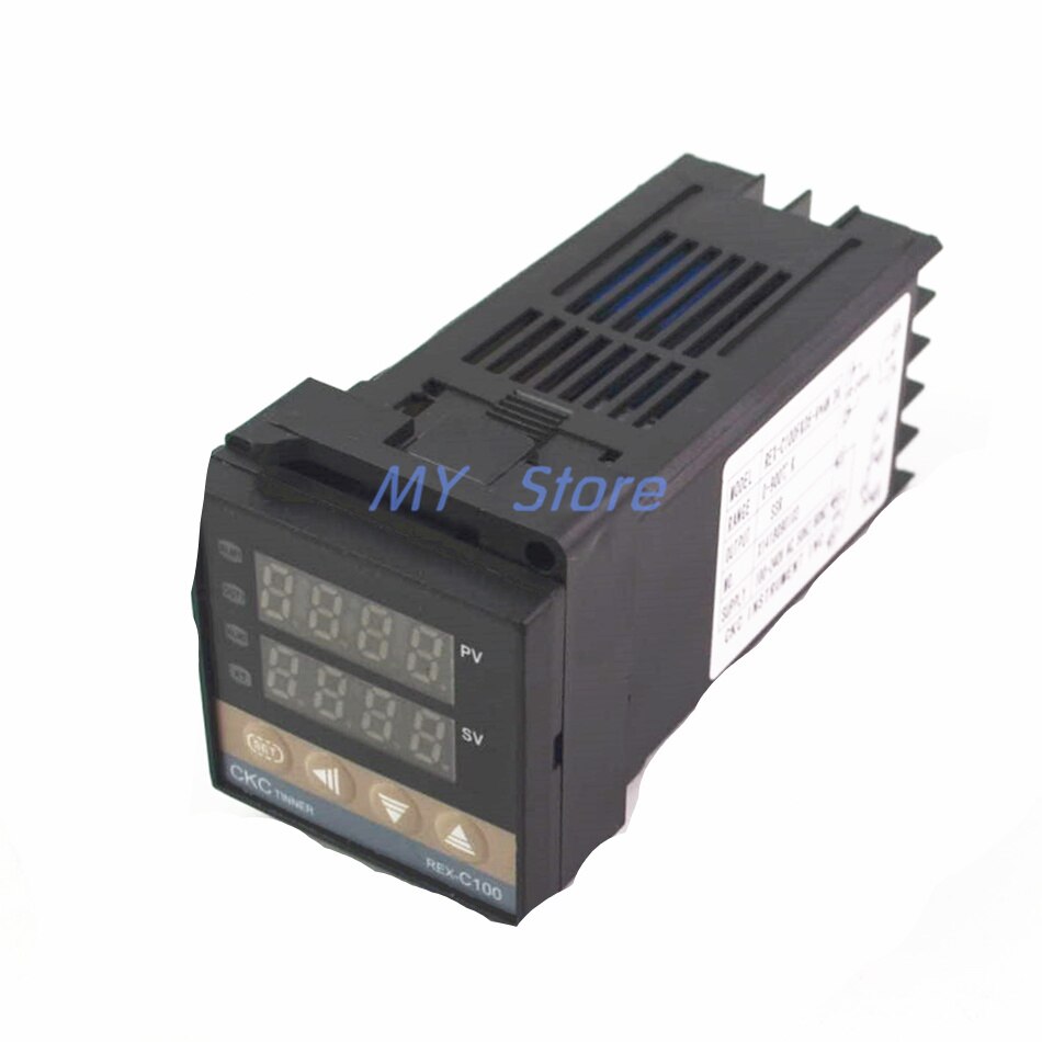 100-240VAC PID REX-C100 Temperature Controller Range 0 to 900C SSR40A K Thermocouple, PID Controller Set + Heat Sink: D