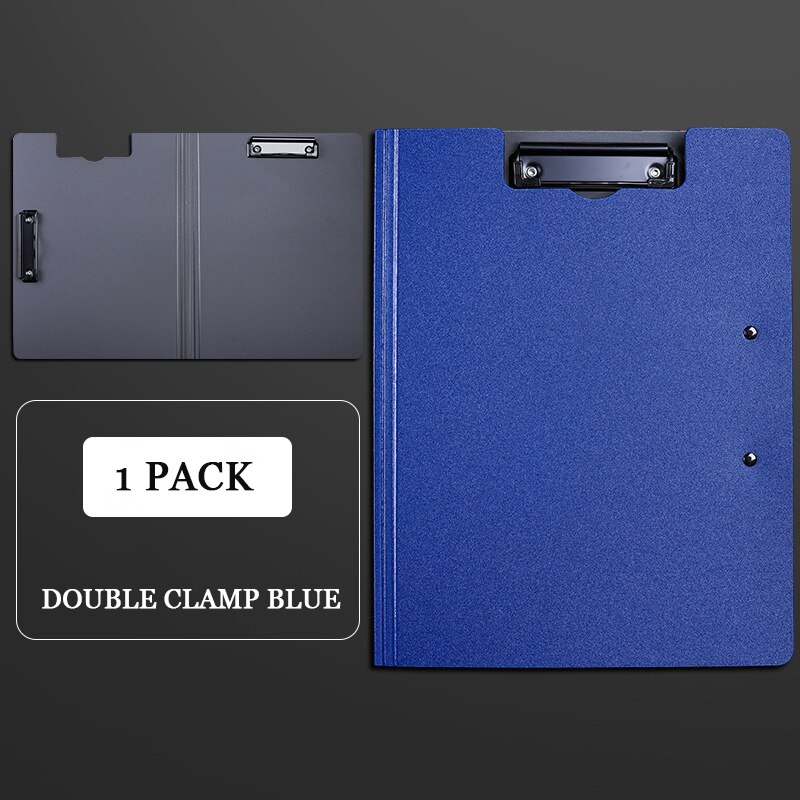 A4 folder folder folder double clip multifunctional file splint handout clipboard students use test papers to receive: Blue