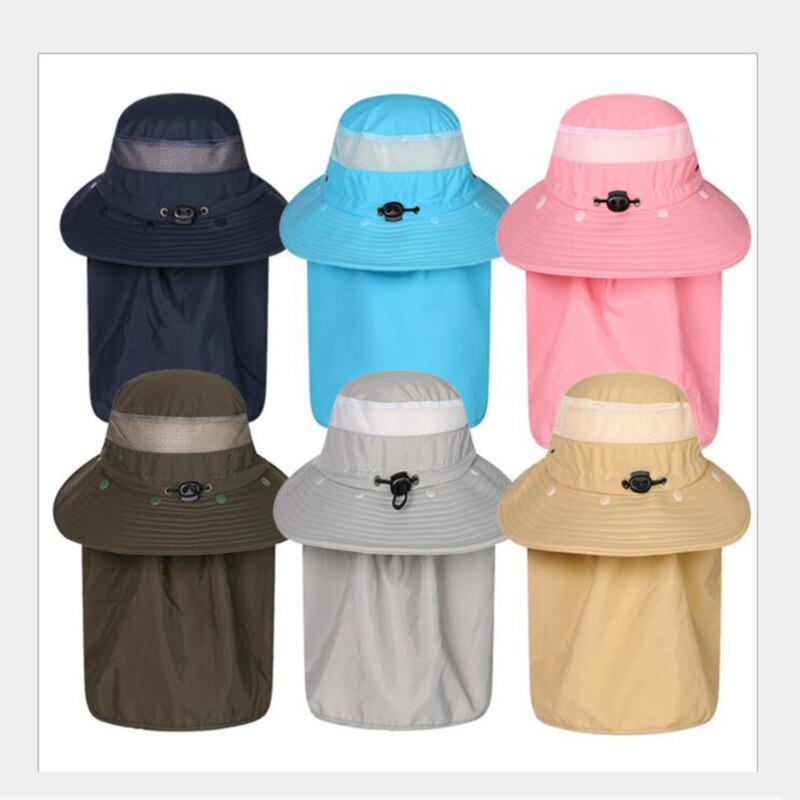 Summer Quick dryng Sun protection fisherman cap withFace Neck protection outdoor fishing bike removable Three-use men Visor hat