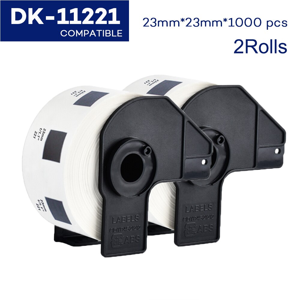 2 etykiety rolkowe kompatybilne z drukarką termiczną Brother QL570 DK 22205 DK11209 DK22205 ciągłe i wycinane standardowe etykiety adresowe: 2Rolls DK-11221