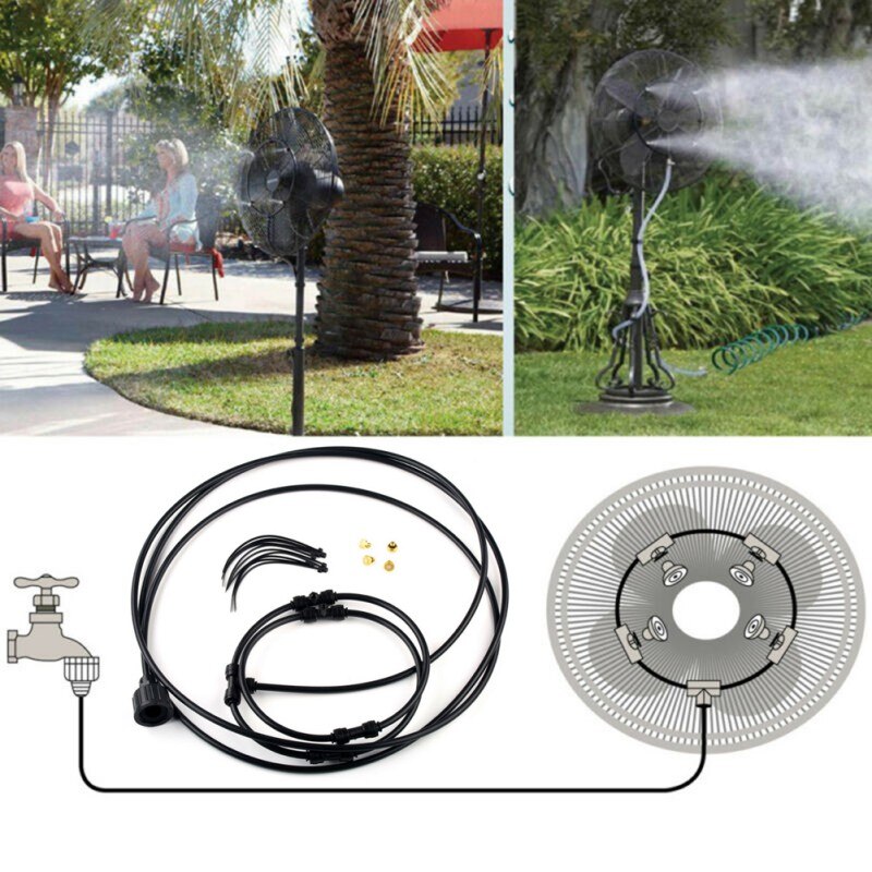 Outdoor Mist Fan Cooling System Cool Mister Kit 4m For Patio Garden Greenhouse Irrigation Humidifier Irrigation System Spray.