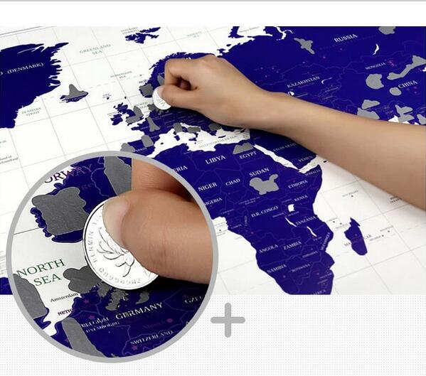 Star Maps nouveauté mondiale voyage gratter carte Fluorescente affiche de carte du monde lueur dans la lumière carte du monde