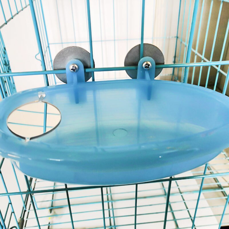 Pet Bird Parrot Bathtub With Small Mirror Bath Shower Box Bird Cage Pet Small Bird Parrot Cage Bird Toys Supplies Standing Box