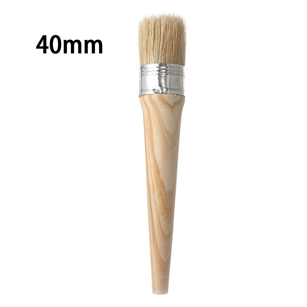 Soft Oil Paint Brush Bristle Chalk Wooden Handle Painting Tool Car Cleaning Drawing Supplies Craft Round Brushes Artist Tools: 40mm