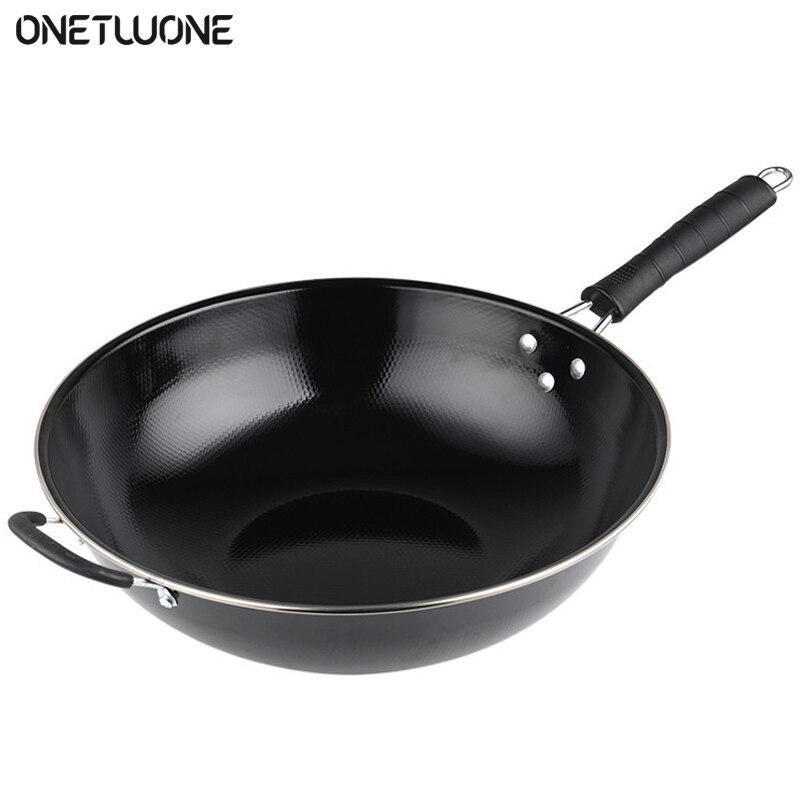 Kitchen Iron Cookeware Chinese Woks Traditionl Handmade Wok Non-coating Cooking Pot Enamel wok Pot Enamel wok Skillet