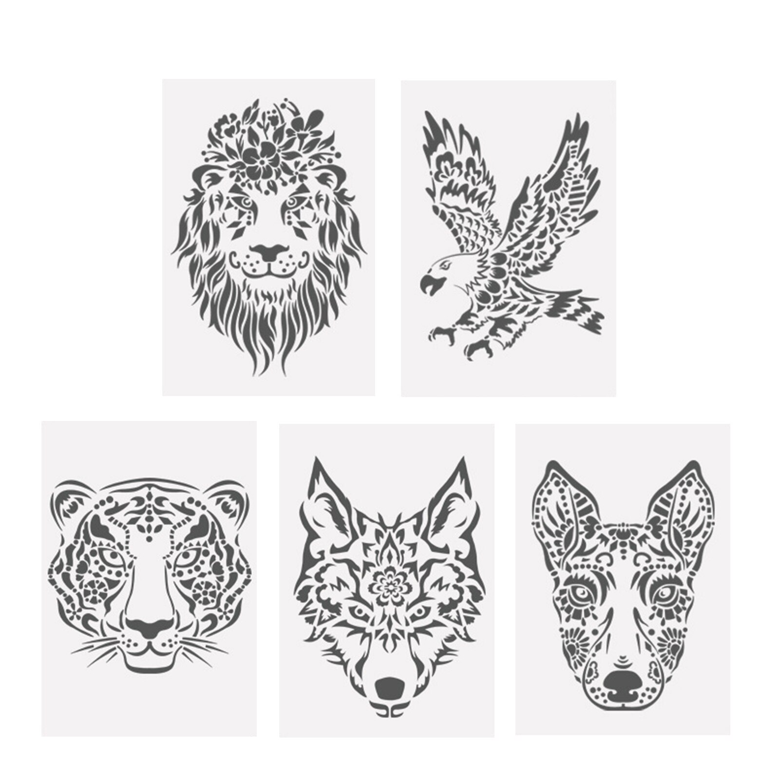 Règle de dessin d&#39;animaux, modèle ajouré, papeterie, Figure de dessin pour enfants, règle de peinture, papier à gratter: B