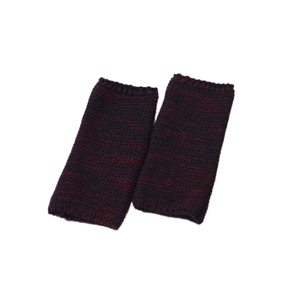 Nuevos calentadores de paso de baile, Protección deportiva de punto de pie, cubierta de mallas calientes, botas de lana lisa, conjunto de envoltura para piernas, soporte de pierna de algodón: Rojo
