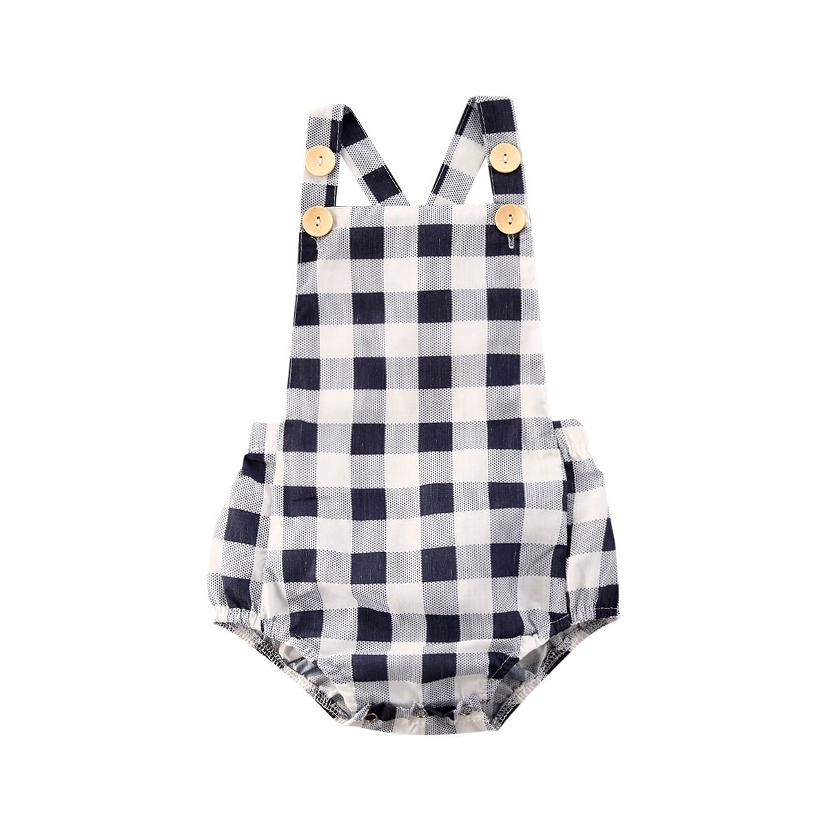 0-24M Baby Baby Meisjes Jongens Bodysuits Plaid Print Mouwloze Zomer Causale Jumpsuits 4 Stijl: A / 18m