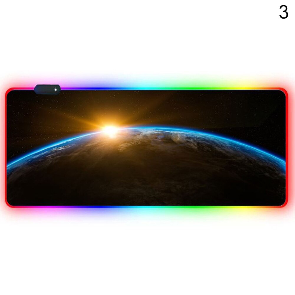 Luminous RGB LED Lights Desktop Gaming Mouse Pad Cushion Computer Accessory: 30cmx80cm-3