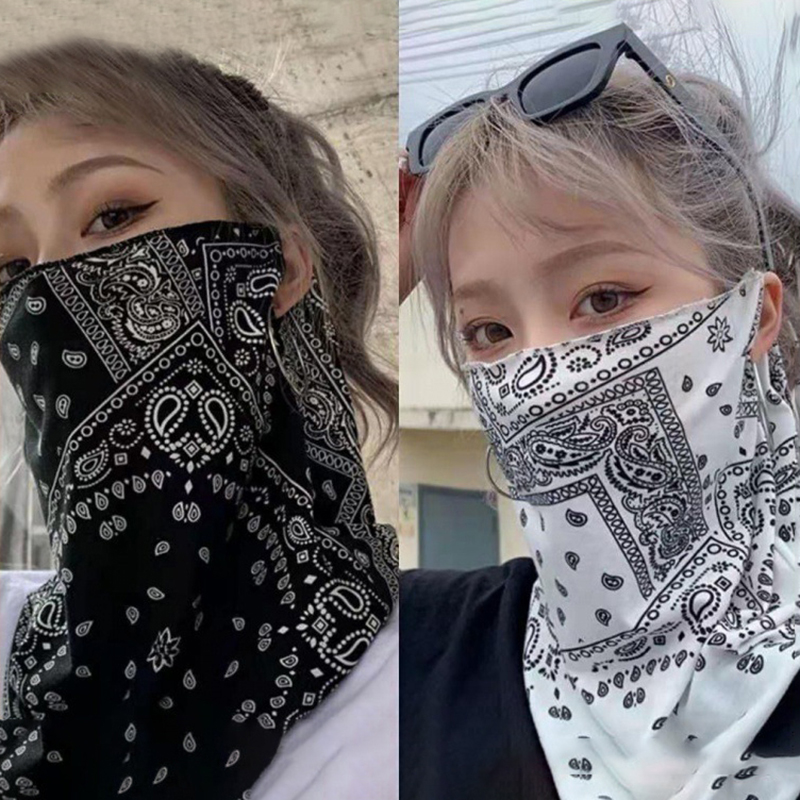 Punk masque de Protection solaire pour hommes femmes été visage cou Protection UV oreille écharpe Hip Hop Sports de plein air cyclisme Bandana écharpes