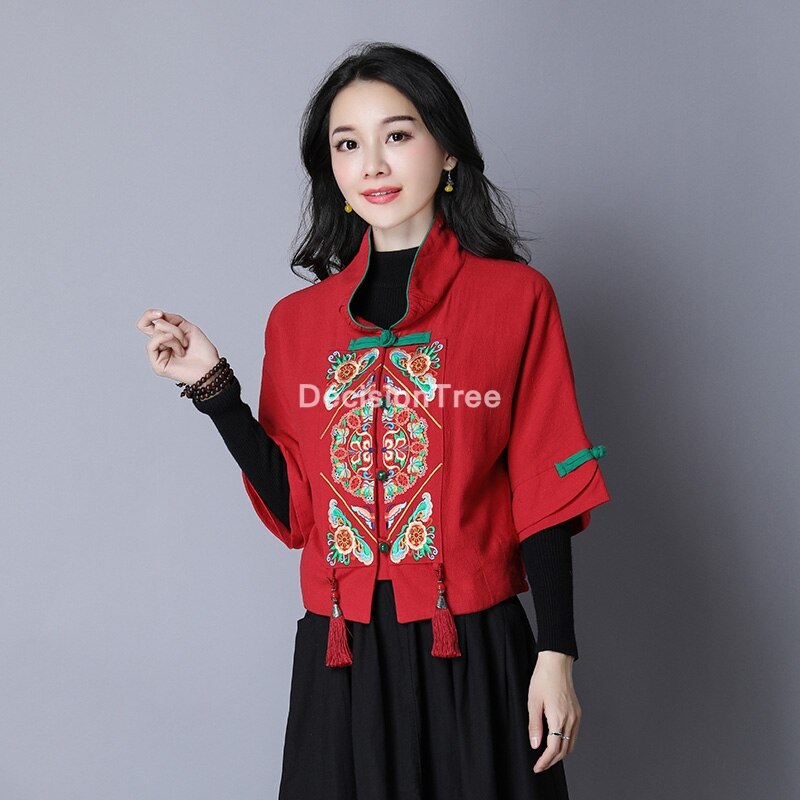 Kimono de estilo chino tradicional para mujer, Rebeca hanfu, camisas qipao, ropa de calle,: color2 / L