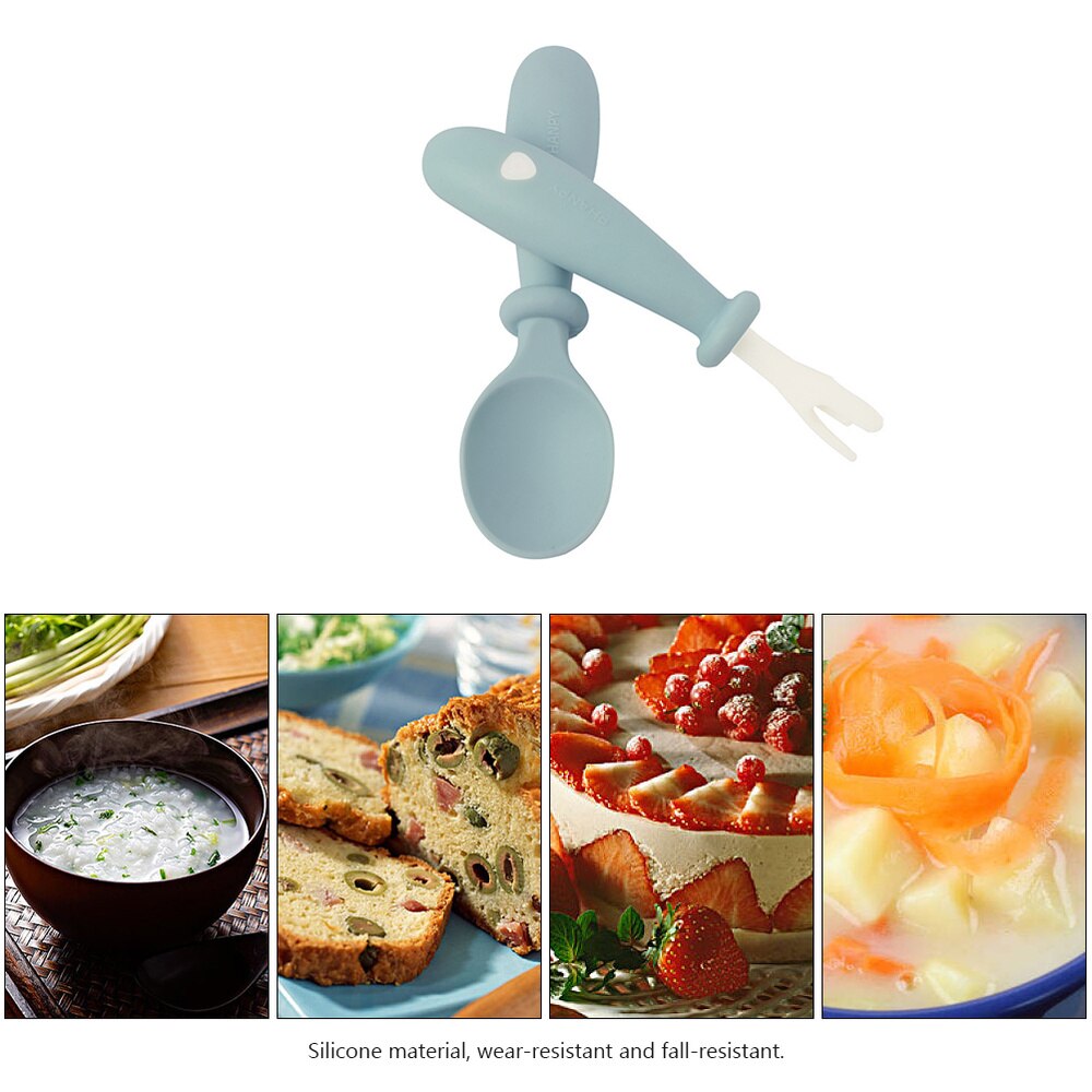 1 Set Toddler Utensils Baby Fork Spoon Kids' Cutlery Set for Safe Dining