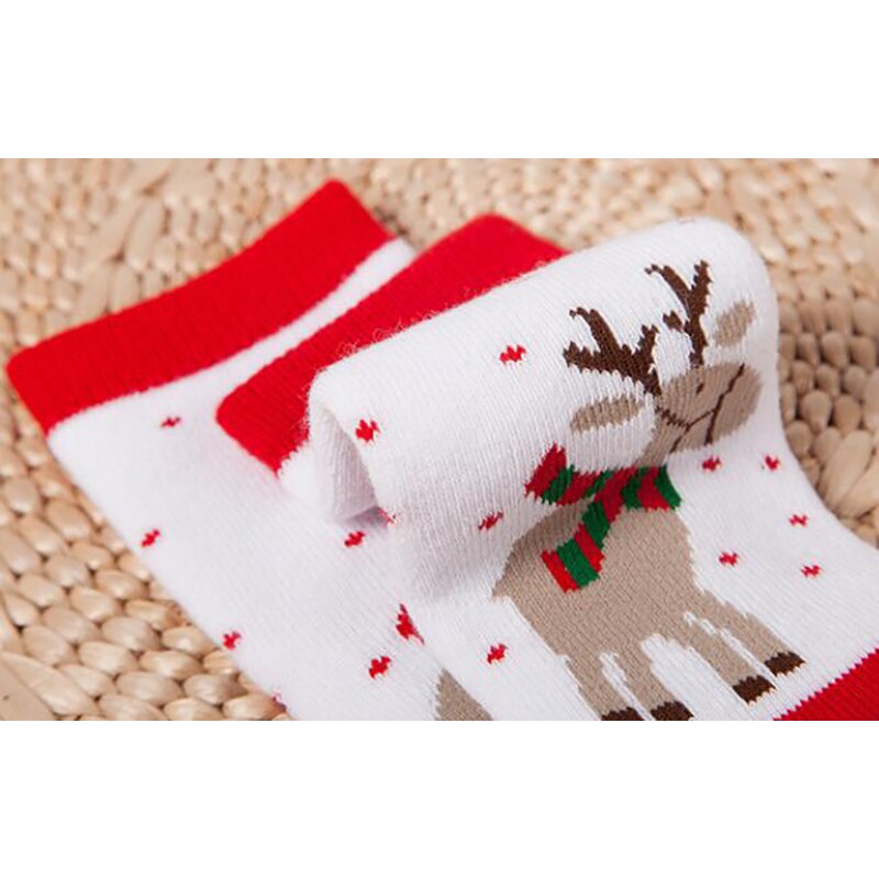 6pcs/set Cotton Baby Socks Boys Girls sokken meisje Kids Socks Children Striped Snowflake Elk Santa Claus Christmas chausette