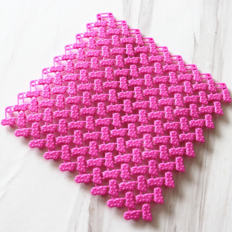 PVC free spline anti-skid waterproof mat bathroom anti-skid mat shower room anti skid mat set bath mat decoration: rose red