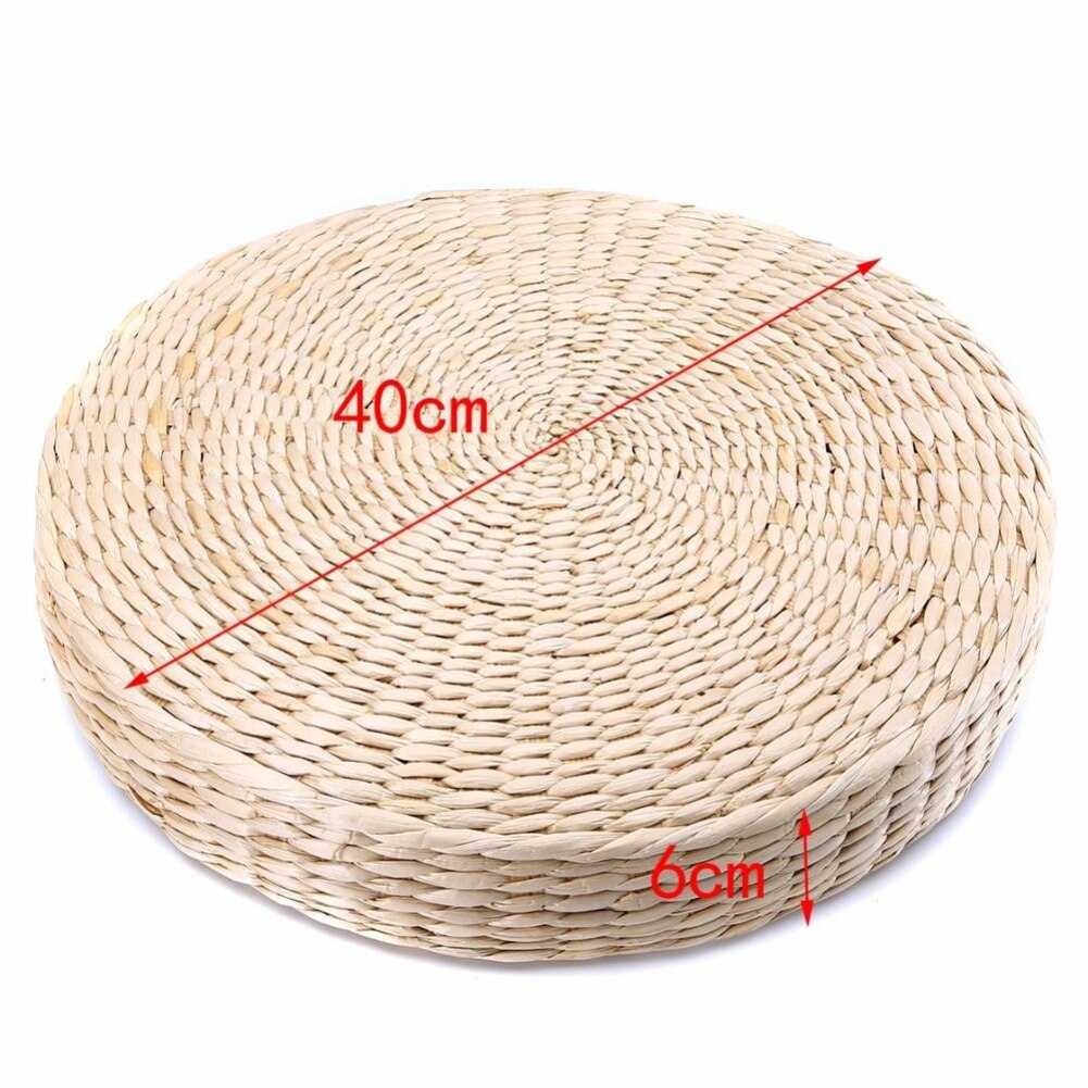Golvkudde miljövänlig rund halmdyna handvävd tatami golvmatta yoga te ceremoni meditation pad