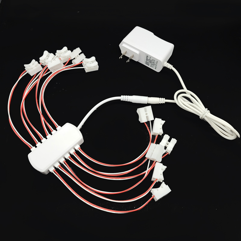 3v/12v ac/dc-adapter strømforsyning med 12 porter usb-plugg bærbar strømutgang for modelllampe/jernbane/jernbane/togbane