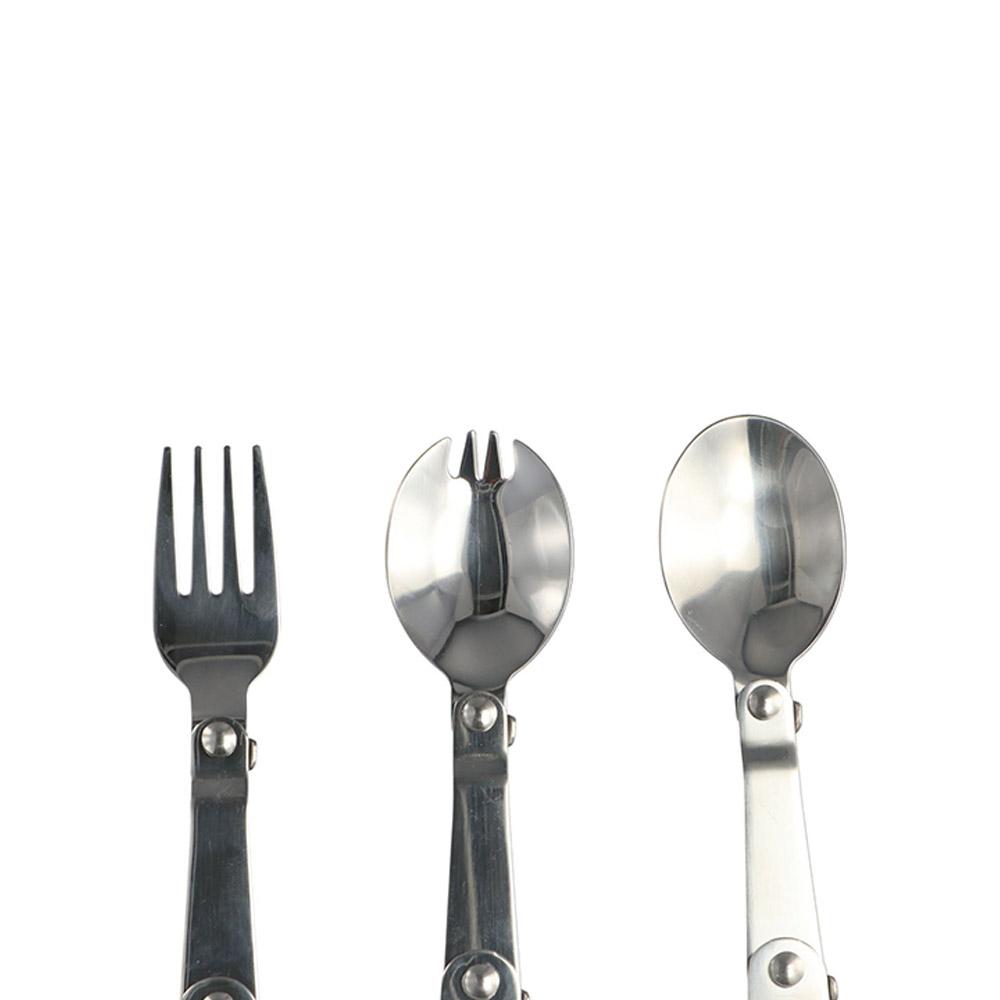 Aufbewahrungsbox für Campingausrügestochen, kreativer tragbarer Klappgabel aus Edelstahl 304, Campinggeschirr, Taschenlöffel, Klapplöffel