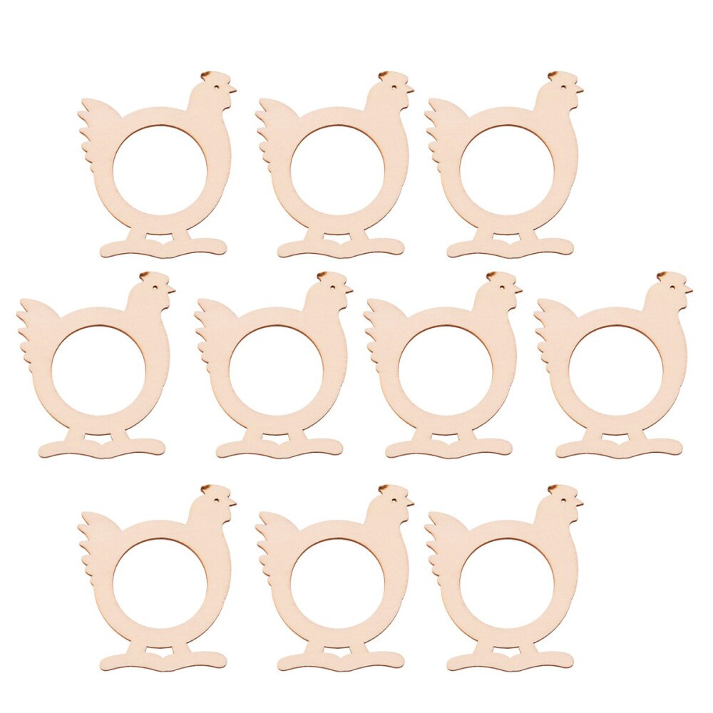 Anillo de toalla artesanal de madera, accesorios creativos para servilletas, decoración de DIY, Círculo de tejido para Hotel y hogar, 10 Uds.: Khaki 1