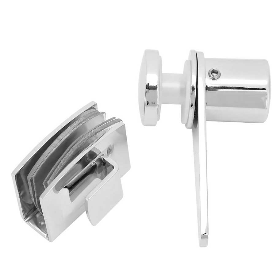 Household Bathroom Shower Room Glass Door Latch Lock Stainless Steel Sliding Door Bolt