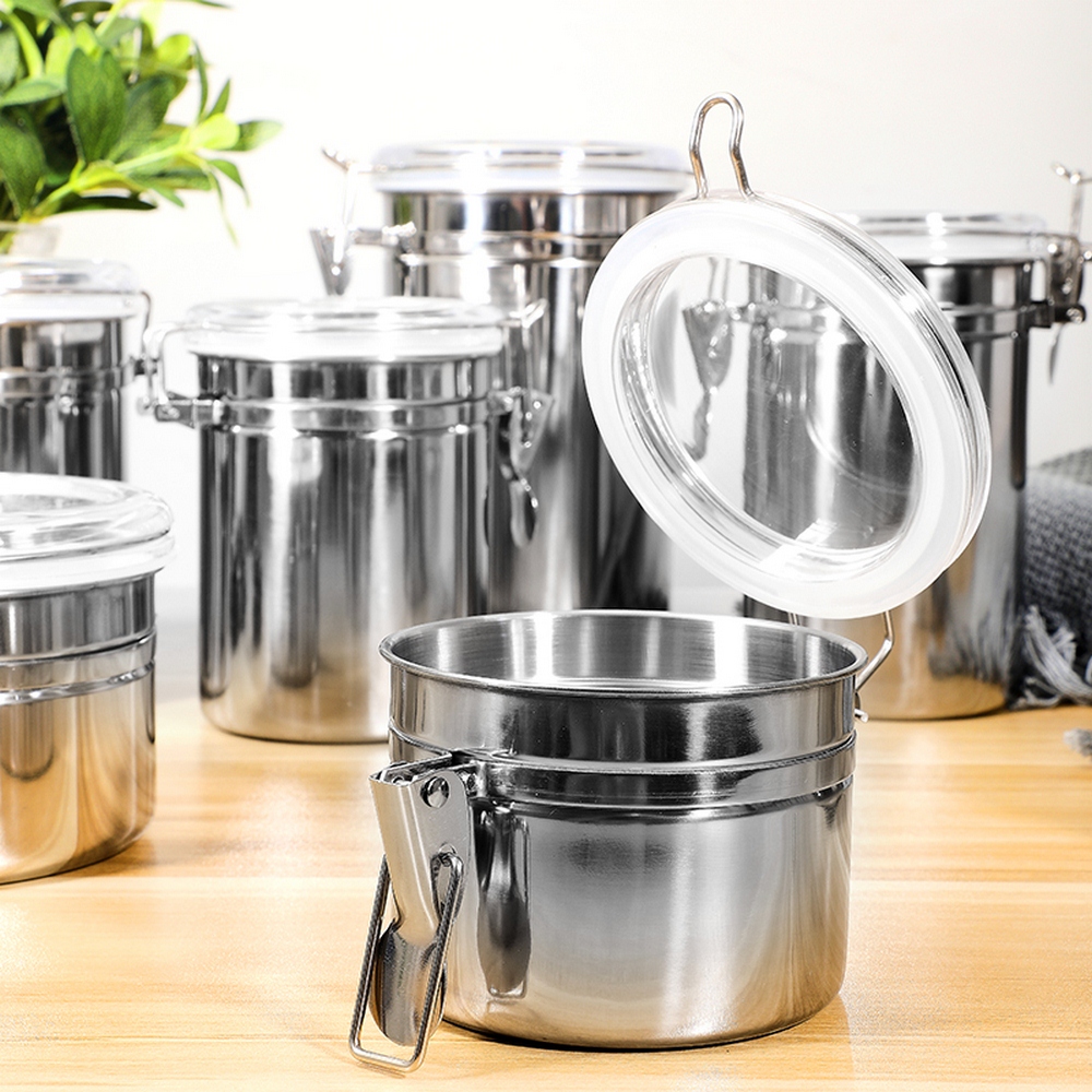 Stainless steel sealed cans Portable Reusable Bottles Bags Biscuit Sealed Fresh Storage Food Bag Kitchen Organizer Bags 5