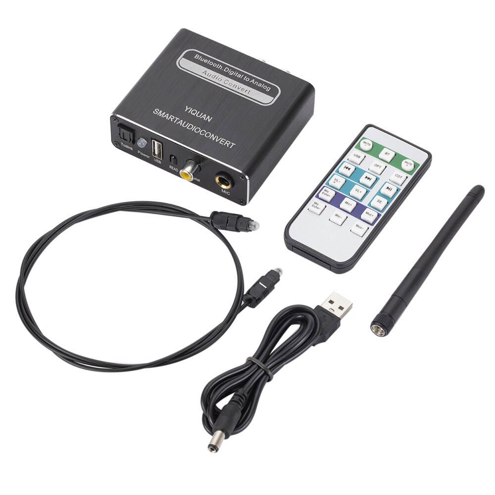 3.5mm Bluetooth Digital To Analog Audio decoder DAC Converter BT Optical Fiber Coaxial Audio Decoder RAC Audio Receiver Adapter