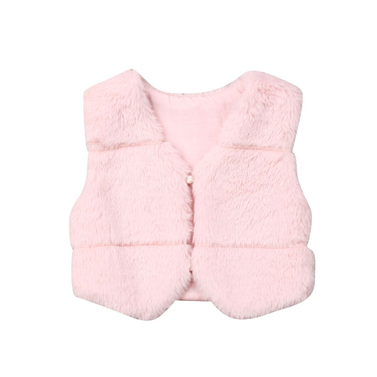 Baby Autumn Winter Clothing Pink Kid Girl Toddler Faux Fur Vest Gilet Winter Waistcoat Coat Body warmer Solid Fuzzy Top