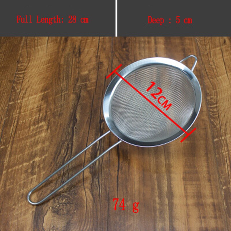 Optional Stainless Steel Fine Mesh Wire Sieve Tea Strainer Mesh Oil strainer Flour Colander Sieve Food Filter: 12cm stainless steel