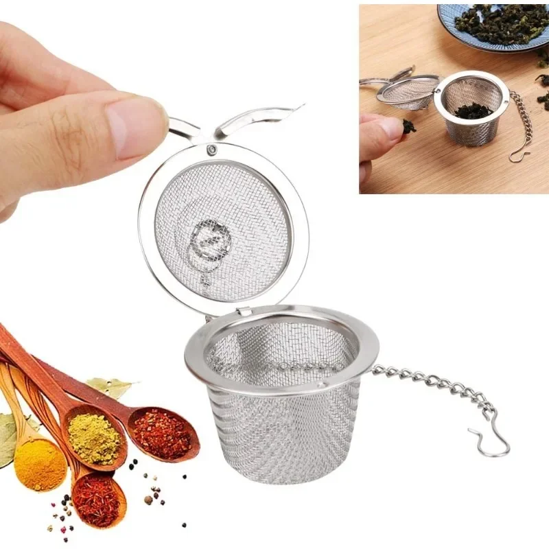 304 Stainless Steel Tea Ball Strainer Mesh Herbal Infuser Filter Tea Leaf Spice Tea Strainer Boil soup for Teapot Kitchen Tool