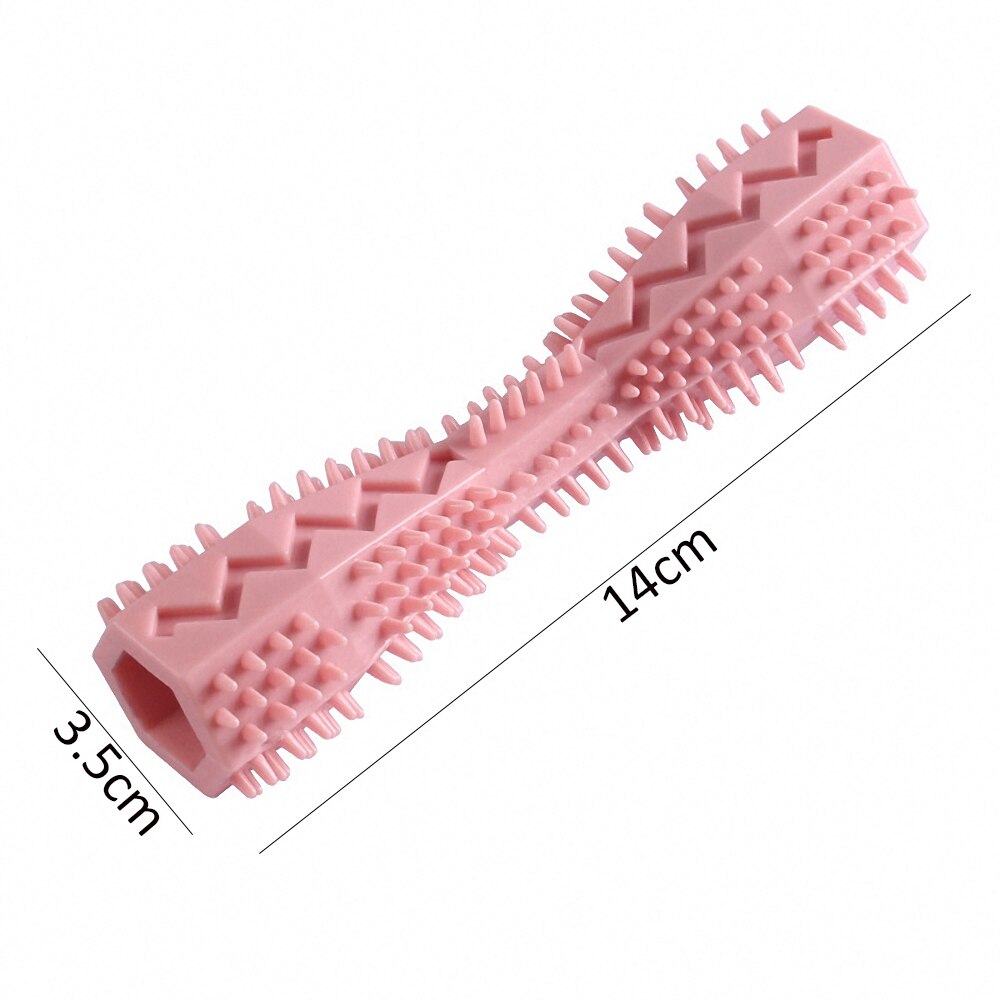 Dog Chew Toy Puppy Dog Training Puzzle Leaking Food Dog Toys Interactive Dog Toothbrush Tooth Cleaning Stick Dog Supplies: Pink 1